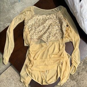 Elegant Beige young adult dance costume